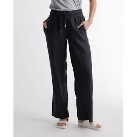 Quince Womens 100% European Linen Wide Leg Pants Black S - Picture 1 of 3